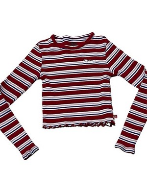 Dickies Crop Top Micro Long Sleeved Top Stretch Punk Skater Red Pink  Small