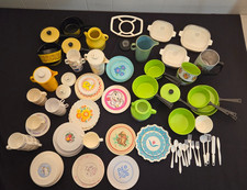 Large Lot Chilton Play Dishes Pots Pans Plates Cups Sesame Street Corning Goose