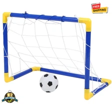 Mini Folding Soccer Goal Net Set with Ball & Pump Kids Indoor Outdoor Toy
