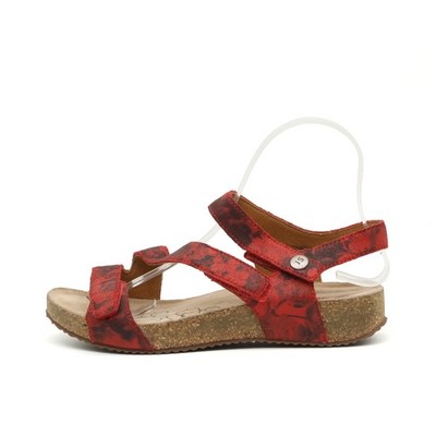 Damen Josef Seibel Sandalen EU 39 Rot Leder Gepolstert