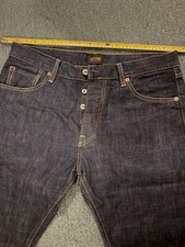 C.O.F. Studio Men's Straight Raw Selvedge Denim Jeans M8 Blue Candiani Size 35