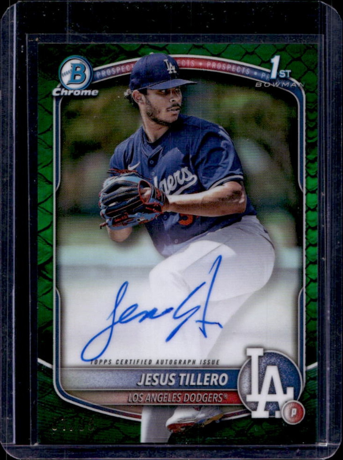 2025 Bowman Jesus Tillero Chrome Auto Reptilian Green Refractor 1st #/99