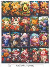 KAWAII FOOD 2 - COMPLETE SHEET OF 20 STICKERS