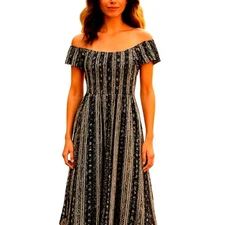 Justify Large Women's Blue BOHO Maxi Pantsuit Jumpsuit Sleeveless Miss 12 14