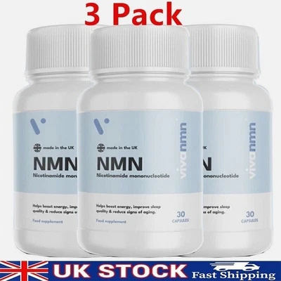 3 PACKS Vivanmn Pure NMN | 500mg Capsules Boosted Energy, Enhanced Sleep 30-UK