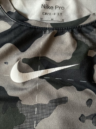 Nike Pro Dri Fit Compression Shirt Black Grey Camo Youth Medium - Picture 3 of 4