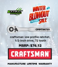 craftsman low profile ratchet, 1/2-inch drive, 72 tooth (CMMT86723)