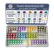 RoadandLord 150Pcs Micro Blade Fuse Kit - Low Profile Mini Multicolored