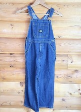 KEY Kids 100 Cotton Blue Denim Bib Overalls-Dark Wash Size 8 