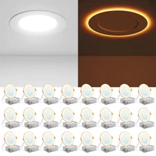 24 Pack 4 Inch 5CCT LED Recessed Ceiling Light with Night Light, 2700K/3000K/...