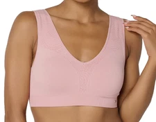 Breezies~Jacquard Back Smoothing Wirefree Bra~1X~Rose~A692700~Foam Cup