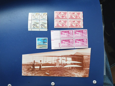 WRIGHT BROTHERS 'FIRST POWERED FLIGHT' Stamps & Photo