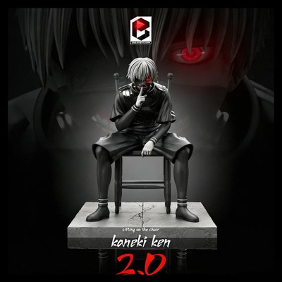 20cm Tokyo Ghoul Ken Kaneki Sitting GK Figure Replaceable Heads Arms Statue