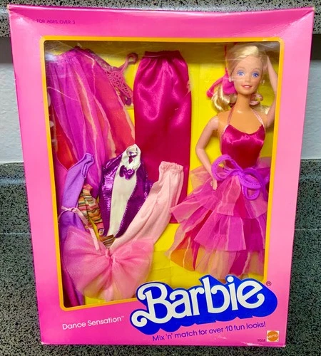 VINTAGE 1984 DANCE SENSATION BARBIE GIFT SET Superstar face NRFB!