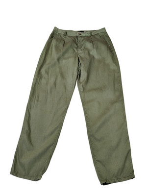 MASSIMO DUTTI EUR 42 UK 12 GREEN TROUSERS LYOCELL BLEND TAPERED CASUAL WOMENS