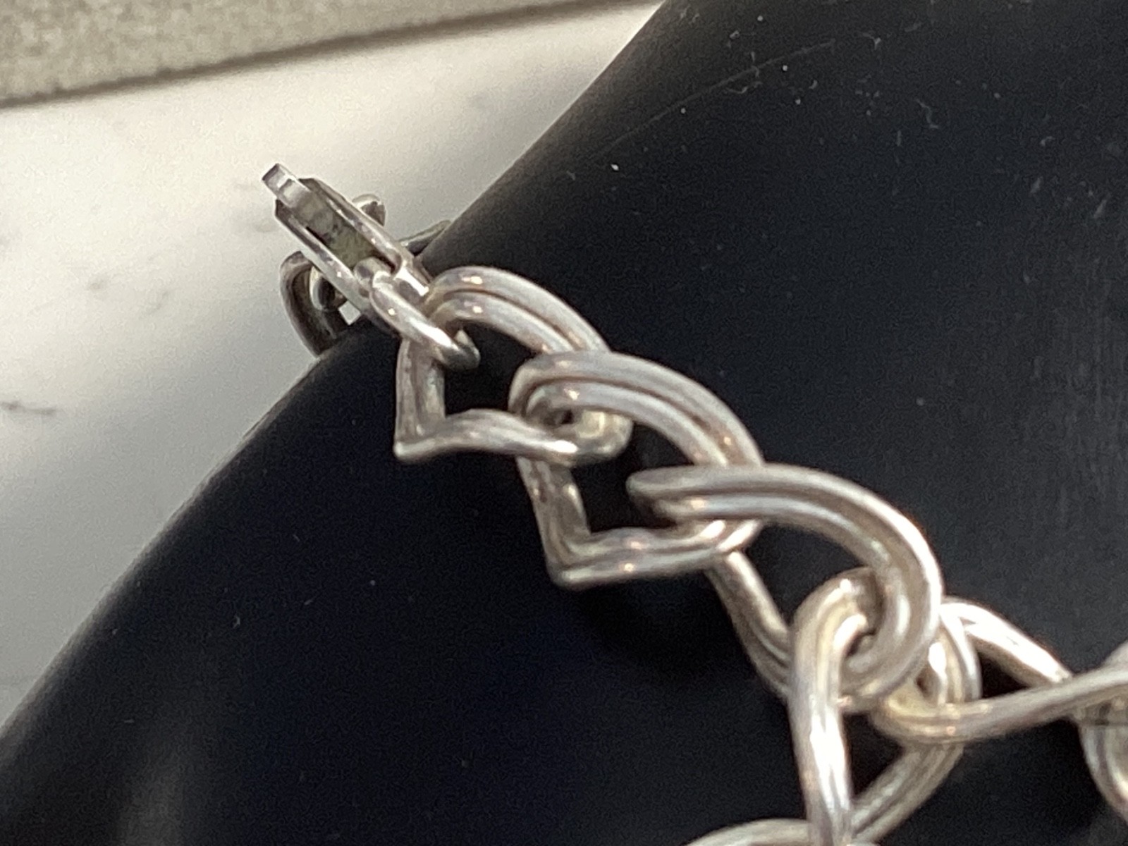 AUTHENTIC SIGNED STERLING SILVER HEART CHARM BRAC… - image 6
