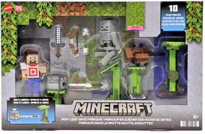Minecraft Drip Leaf Cave Parkour, 10-Piece Play Set *MATTEL MOJANG STUDIOS* New