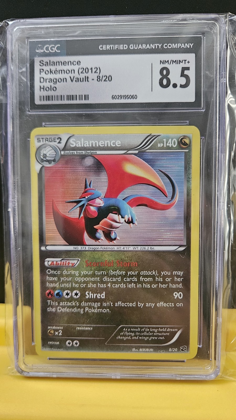 2012 Pokemon Dragon Vault Salamence Holo Rare #8/20 CGC 8.5 NM/MINT+