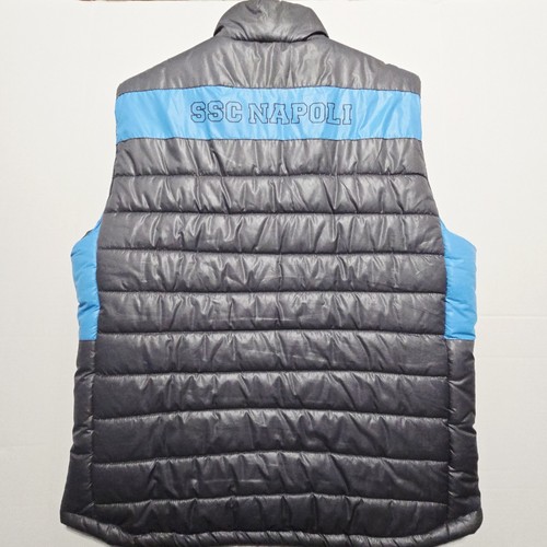 Macron SSC Napoli XL Football Soccer Full Zip Puffer Jacket Vest - Picture 13 of 16