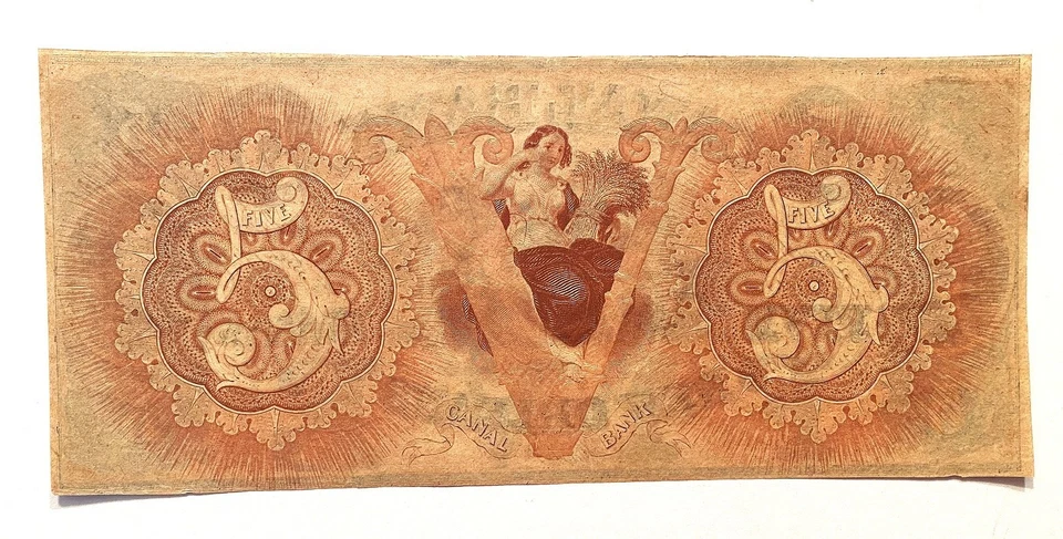 *BEAUTIFUL* $5 1800'S NEW ORLEANS, LOUISIANA CHOICE UNCIRCULATED - Image 2 of 2