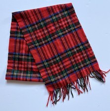 Scottish Tartan Red Plaid Cashmere Wool Scarf Muffler Scotland