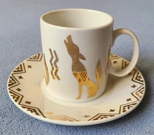 Studio Nova Golden San Carlos MZ481 Golden Wolf Cup And Saucer Tea Time Set
