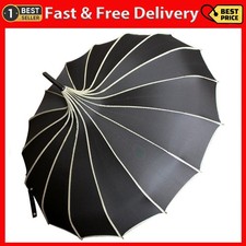 SKY Pagoda Peak Old-Fashionable Ingenuity Umbrella Parasol Black