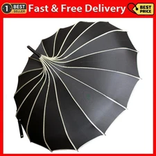 SKY Pagoda Peak Old-Fashionable Ingenuity Umbrella Parasol (Black)