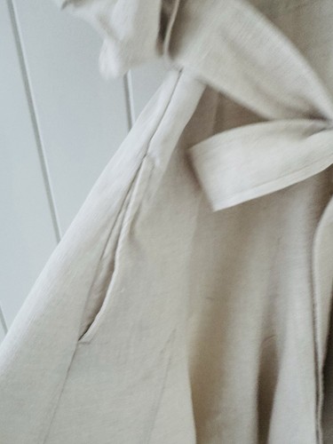 Witchery Linen Shirt Dress Size 18 Beige Pockets Short Puff Sleeve Knee Length - Picture 7 of 21