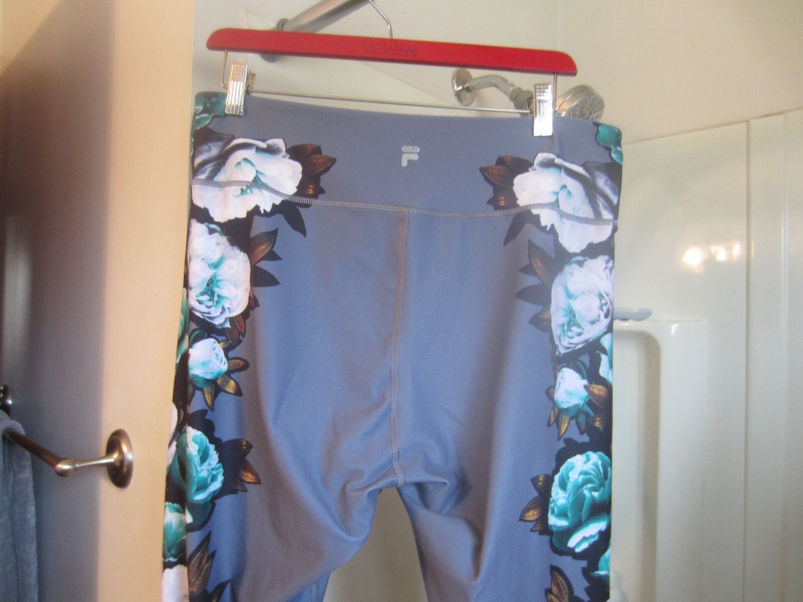 Leggings donna usati active wear Fila Sport taglia XL grigio floreale