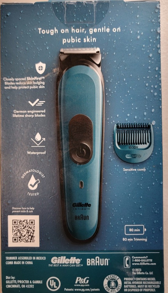 GILLETTE Braun Intimate i3 Pubic Hair Electric Trimmer New Damaged Box
