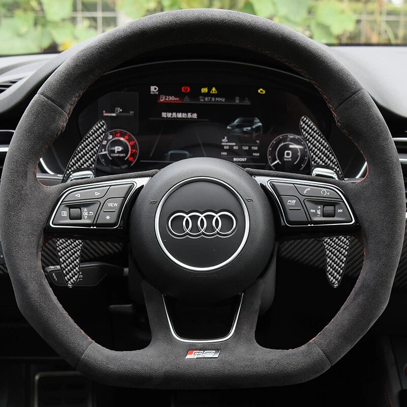Imitation Carbon Fiber Steering Wheel Paddle Shift Extensions For Audi RS4 RS3 - Image 2 of 4