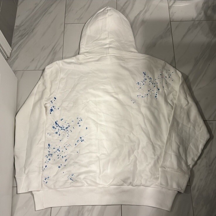 Polo Ralph Lauren Uomo Multicolore Pony Logo Pullover Splatter Felpa con Cappuccio Bianco $198