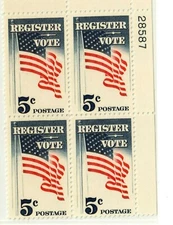 Scott 1249 5¢ Register and Vote  MNH Free shipping in USA!