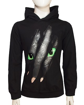 Dragon Ohnezahn Kralle Kinder Kapuzenpullover/Hoodie Schwarz (128