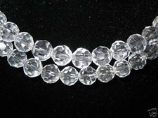2 Strands 6mm Genuine Crystal Faceted Clear Beads