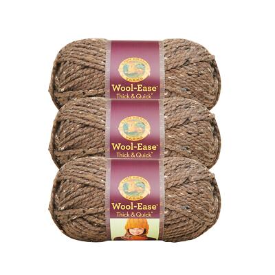 3 Pack) Lion Brand Yarn 640-133A Wool-Ease Thick & Quick Bulky