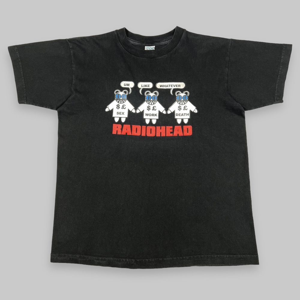 Rare 2000 Radiohead 'Sex Work Death' Euro Black Unisex Tshirt S