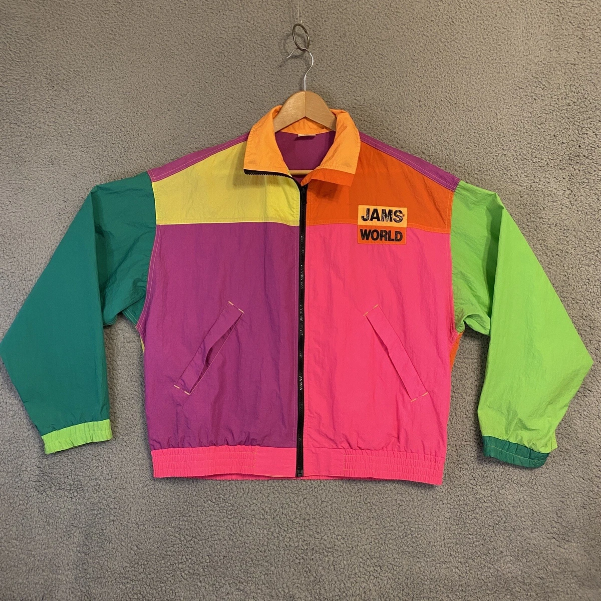 Neon colorblock best sale windbreaker