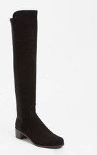Stuart Weitzman Womens Black Reserve Suede Ov...