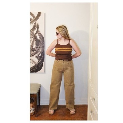 NWOT SNACKS! by Mother Women Denim The Fun Dip Puddle Wide Leg Cotton Beige 28