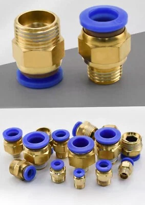CELTD PNEUMATIC PUSH IN FITTING AIR WATER PIPE MALE HEX STUD 4-6-8-10-12-14-16MM