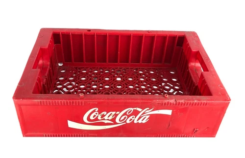 Vintage Red Thick Plastic Coca-Cola Coke Bottle Crate