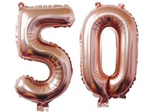 Big 40" 50 Rose Gold Foil Number Balloons Photo Shoot 50th Birthday Float Helium