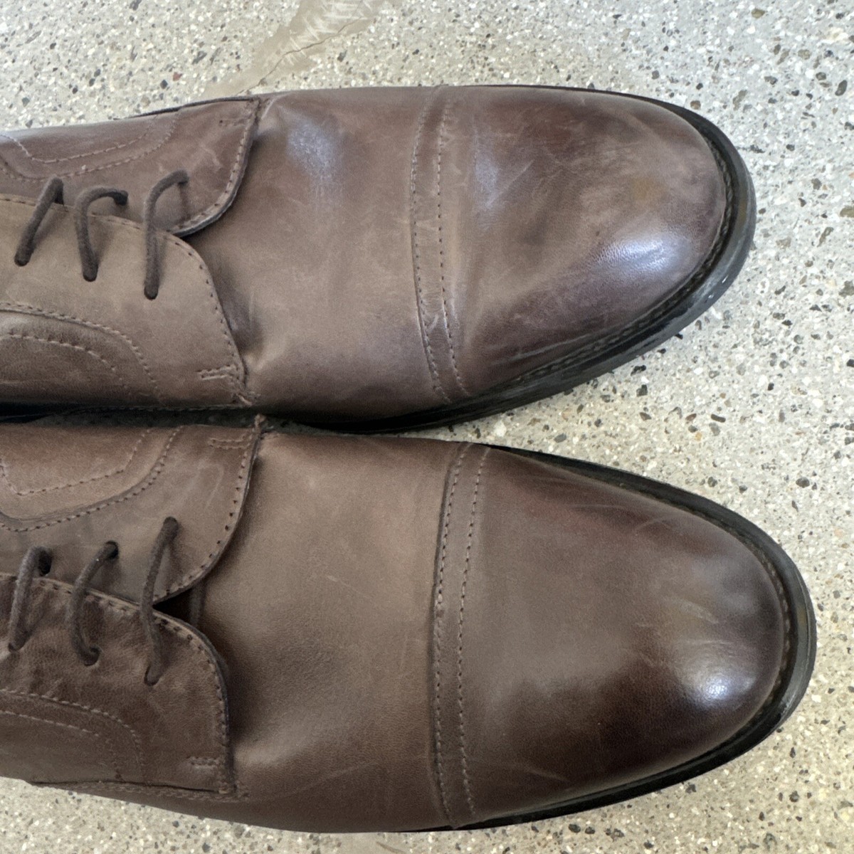 Joseph Abboud Major Leather Cap Toe Derby Brown Dress Shoes  display picture 1
