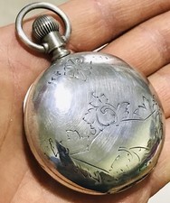1883 Antique Waltham WM ELLERY 18s coin Silver 151g Pocket Watch Runs Fine