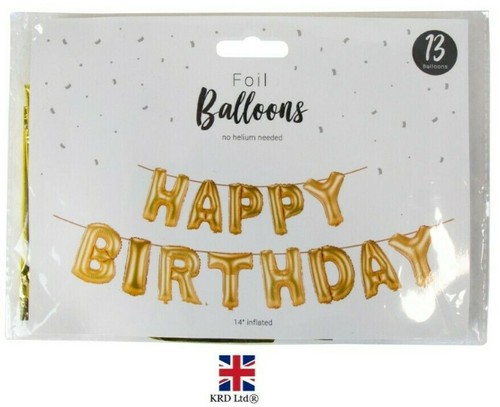Happy Birthday Foil Reusable Balloon Self Inflating Banner Kids Adult PartyDecor - Picture 3 of 17