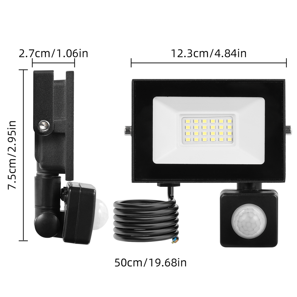 LED FLOODLIGHT OUTDOOR SECURITY LIGHT FLOOD GARDEN MOTION SENSOR PIR