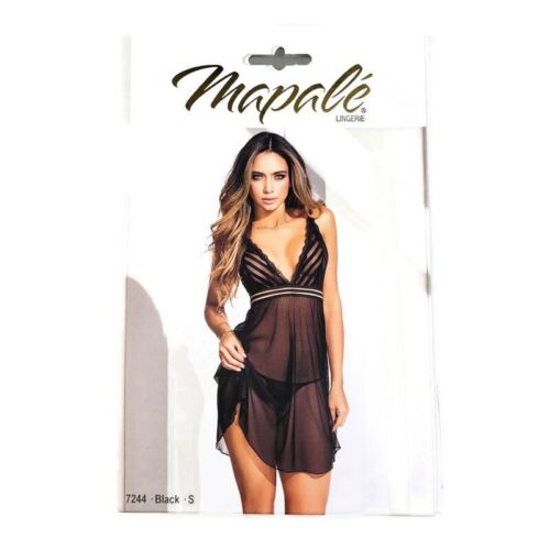 Mapale Plunge Sheer Babydoll Matching G-String 7244 Size Small NEW - Photo 1 sur 4