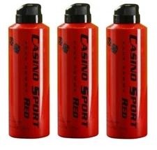 Casino Sport Red by Casino Parfums Body Spray 6 oz for Men NEW IN CAN PACK OF 3*